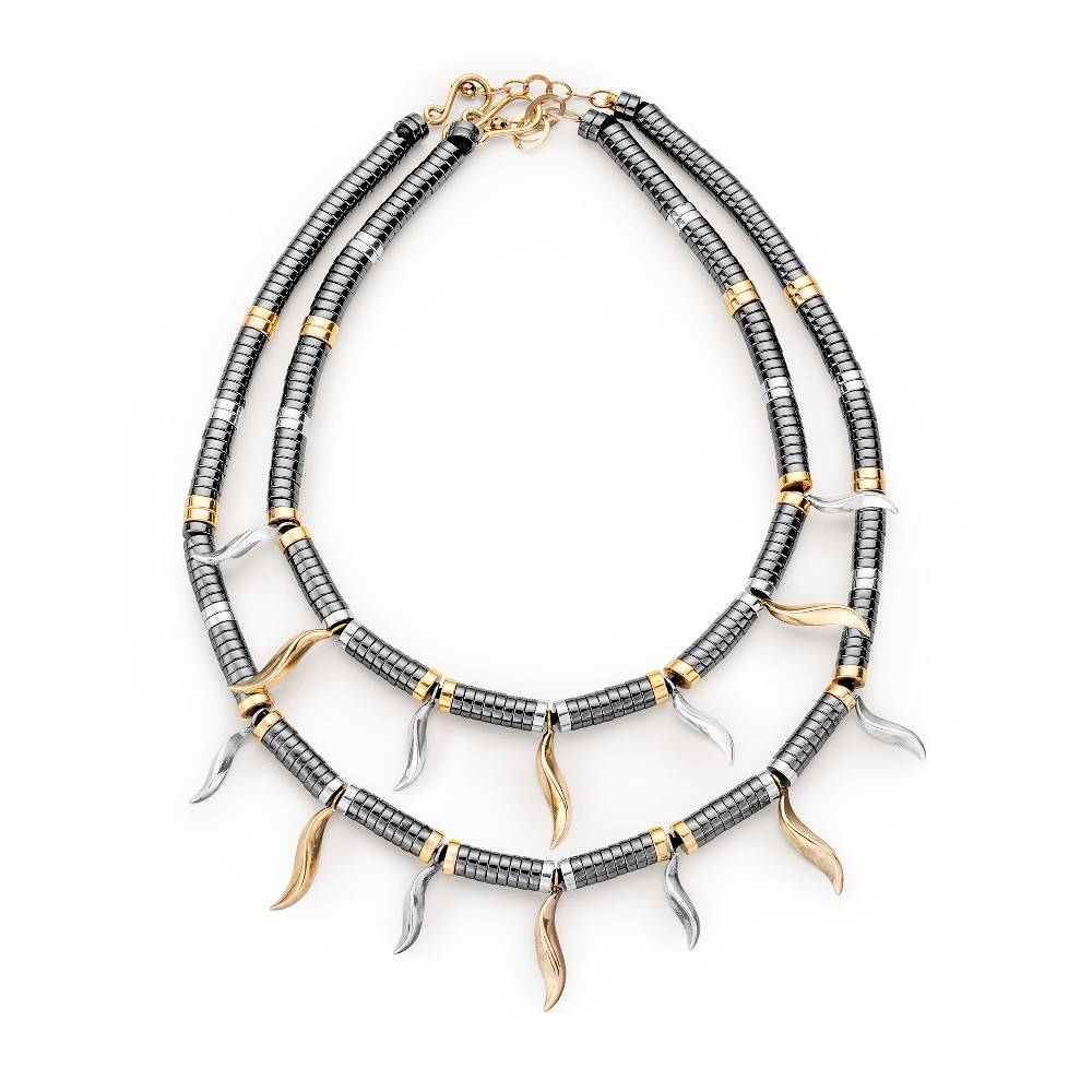 Paola Grande Gioielli FLAME Collana Girocollo Con Rondelle In Ematite