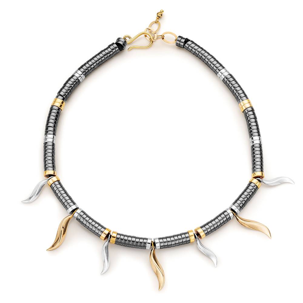 Paola Grande Gioielli FLAME Collana girocollo con rondelle in ematite