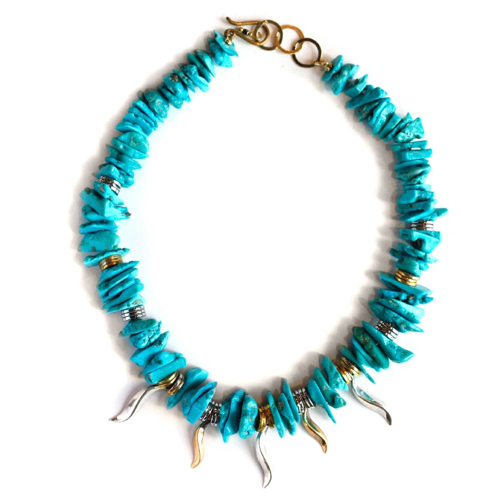 Paola Grande Gioielli FLAME Collana girocollo in turchese ed ematite