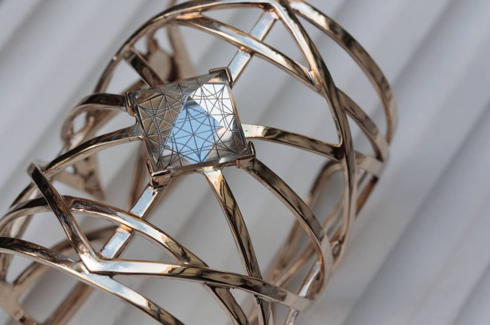 Paola Grande Gioielli GRIGLIE Bracciale 'Griglie' Con Piramide