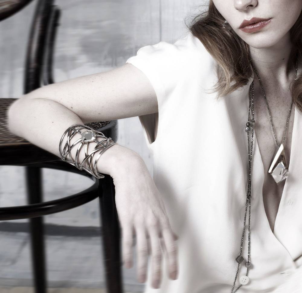 Paola Grande Gioielli GRIGLIE Bracciale 'Griglie' Con Piramide