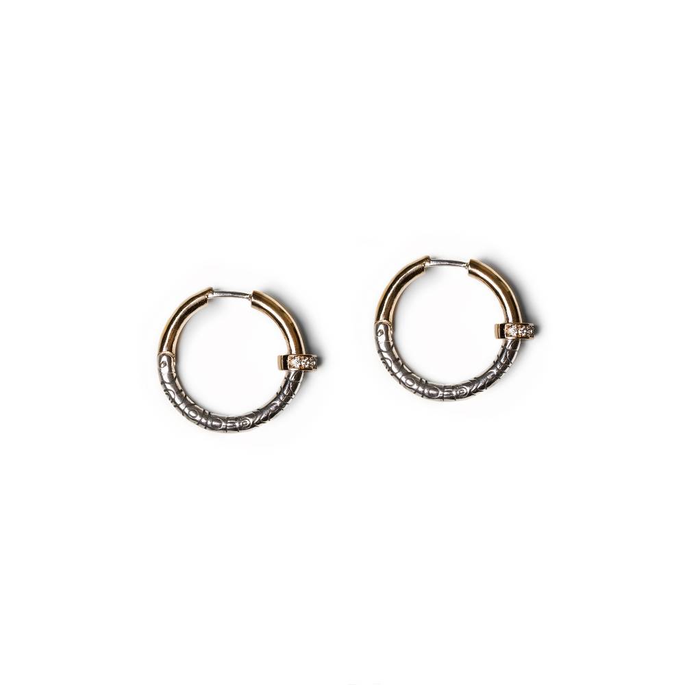 Paola Grande Gioielli NEON Cerchi 'Neon' Con Bullone E Pietre Bianche