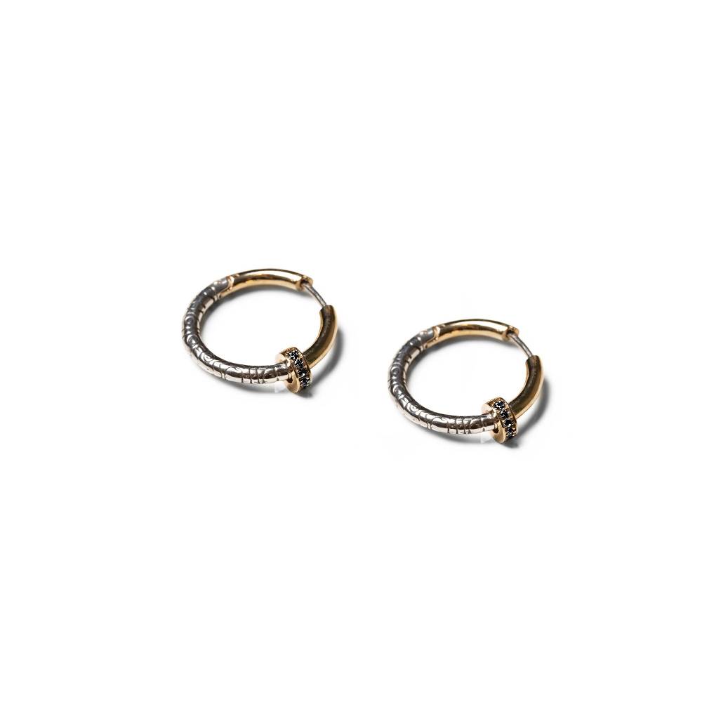 Paola Grande Gioielli NEON Cerchi 'Neon' Con Bullone E Pietre Nere