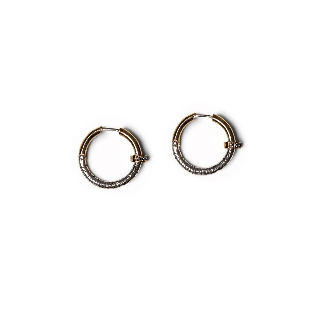 Paola Grande Gioielli NEON Cerchi 'Neon' con bullone e pietre nere