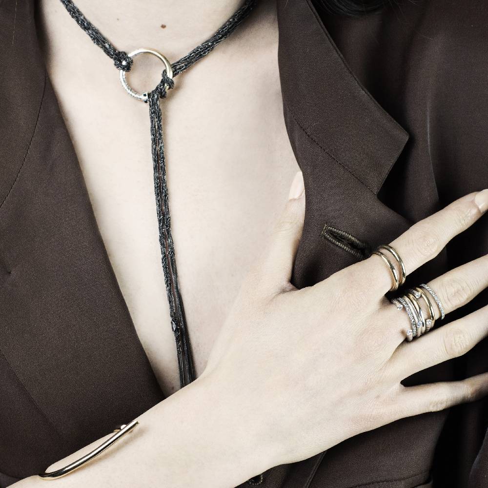 Paola Grande Gioielli NEON Collana/choker 'Neon' Con Anello E Pietre