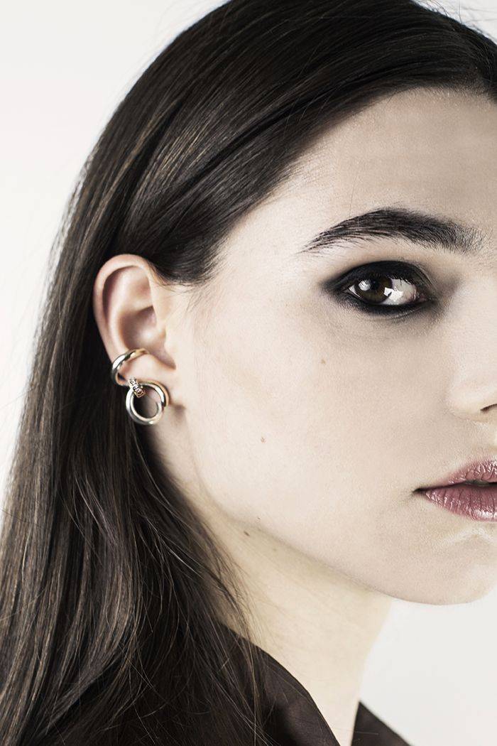 Paola Grande Gioielli NEON Riccioli 'Neon' Con Bullone E Pietre Bianche