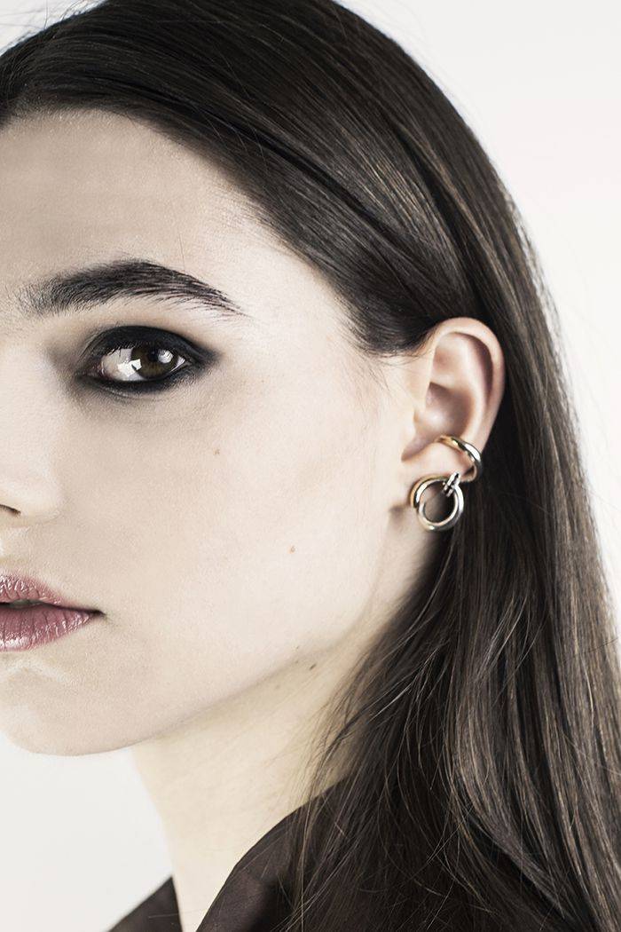 Paola Grande Gioielli NEON Riccioli 'Neon' Con Bullone E Pietre Nere