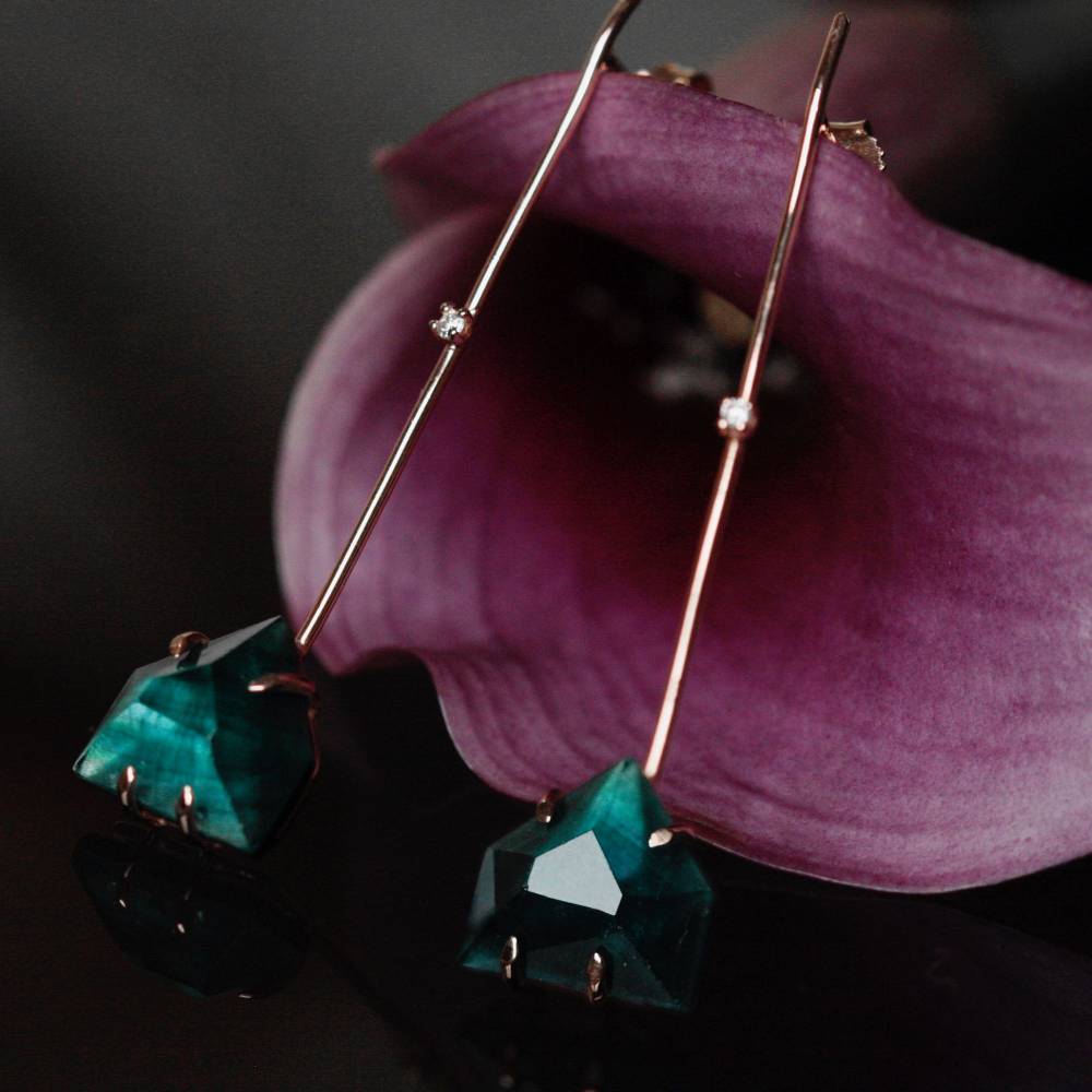 Paola Grande Gioielli AURUM 'Amo' Con Trapezi Verdi