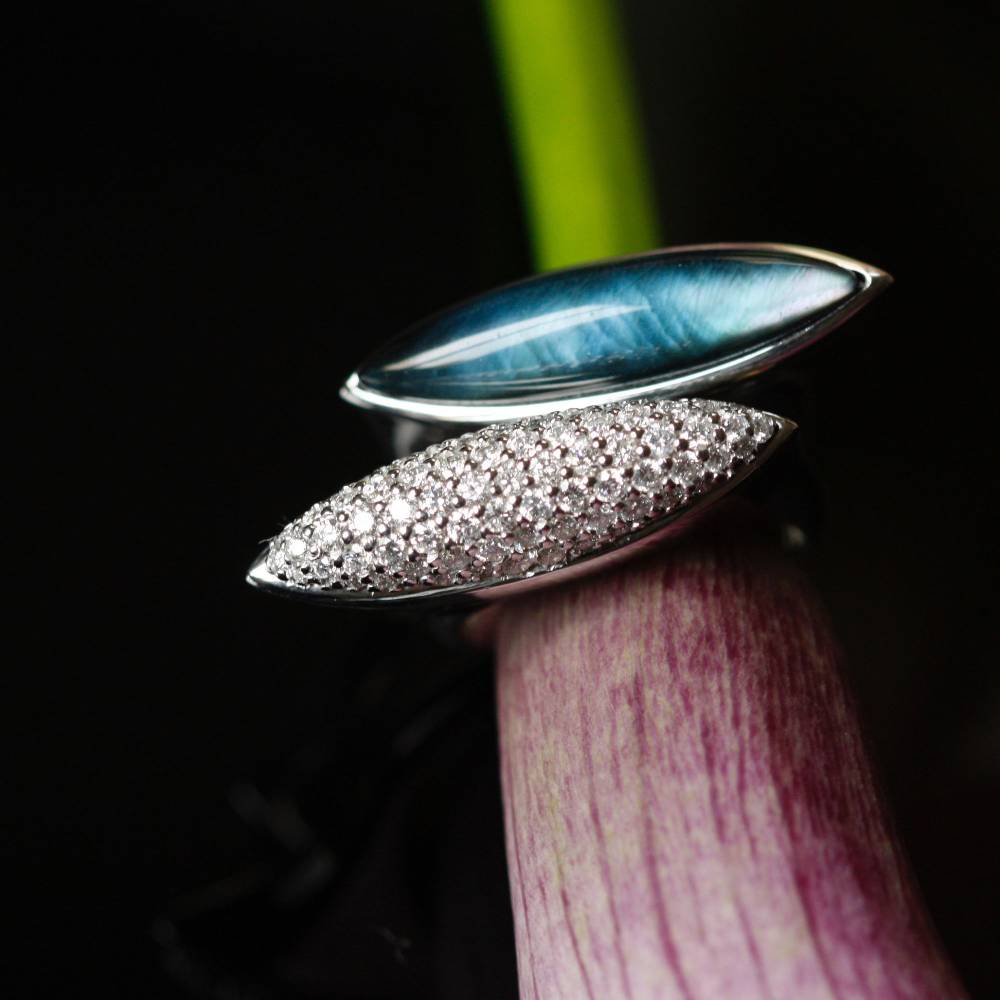 Paola Grande Gioielli AURUM Anello Navetta Blu