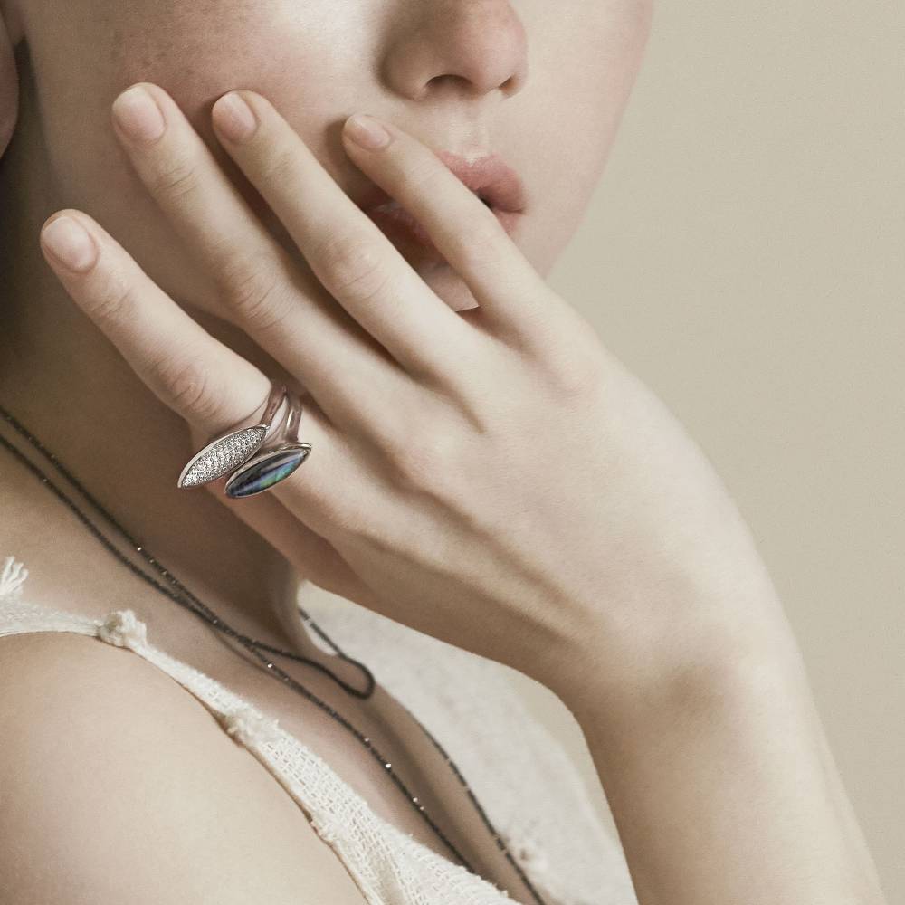 Paola Grande Gioielli AURUM Anello Navetta Blu