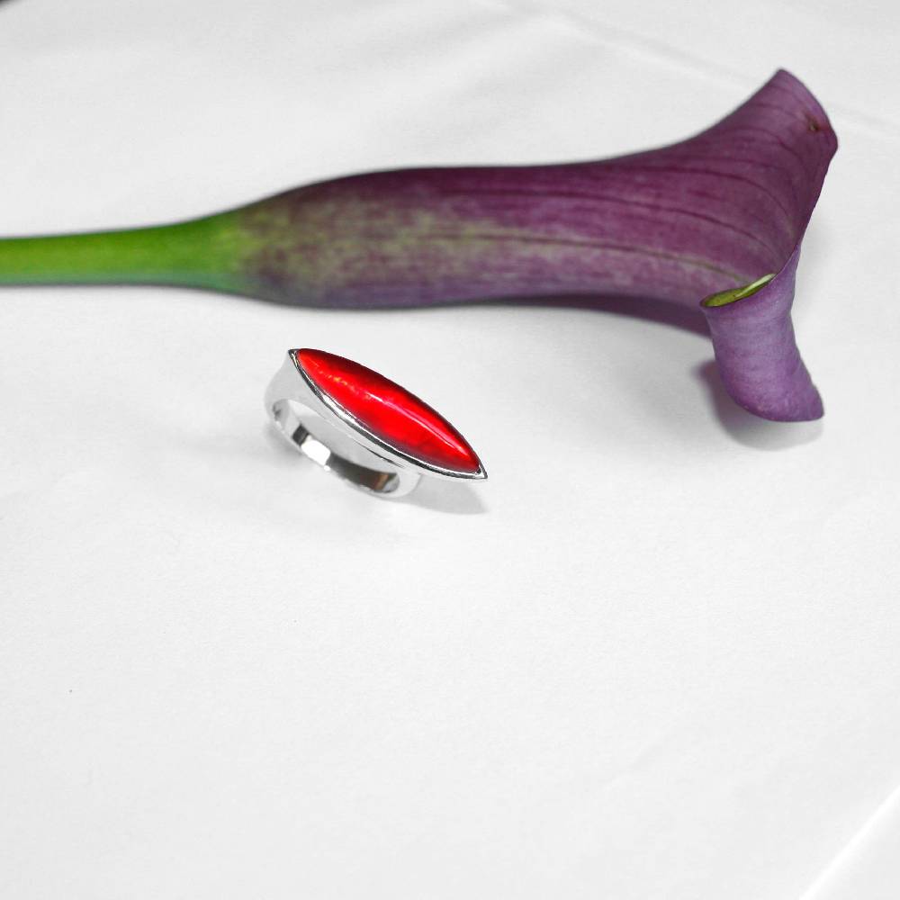 Paola Grande Gioielli AURUM Anello Navetta Rossa