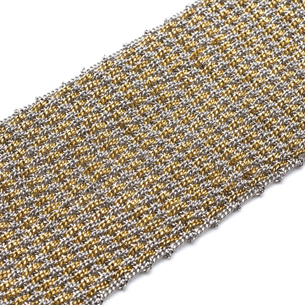 Paola Grande Gioielli SCIARPE Bracciale In Maglia Bicolor Con Frange