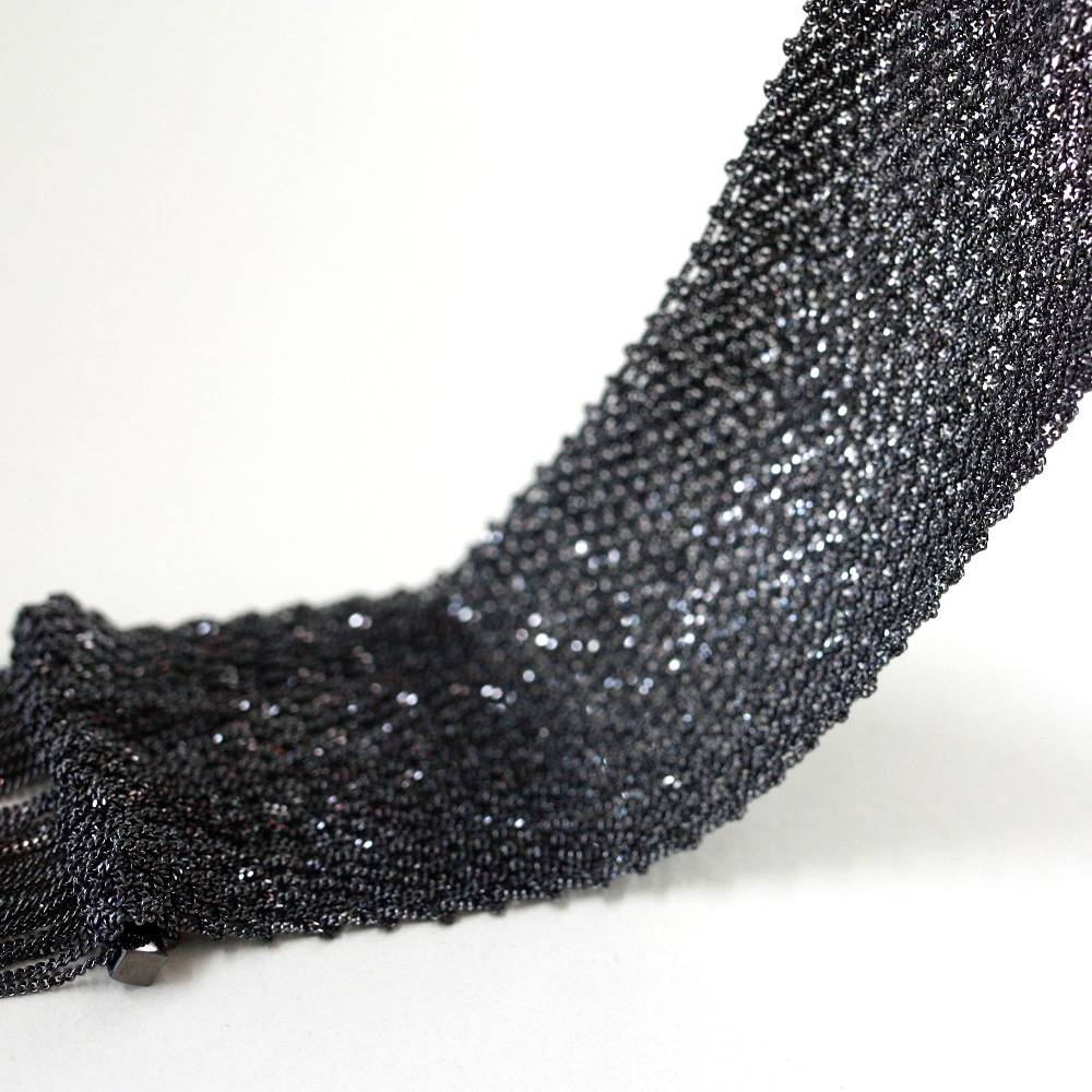 Paola Grande Gioielli SCIARPE Bracciale In Maglia D'argento Con Frange