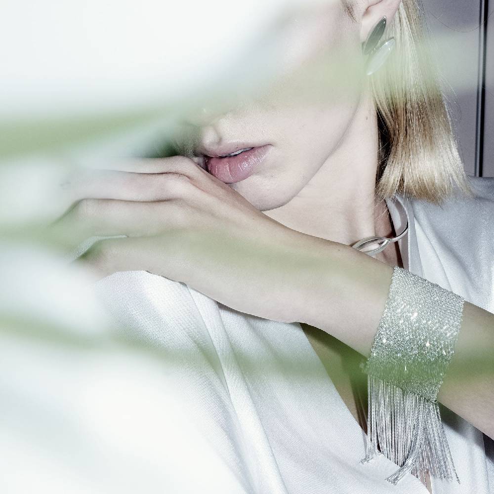 Paola Grande Gioielli SCIARPE Bracciale In Maglia D'argento Con Frange