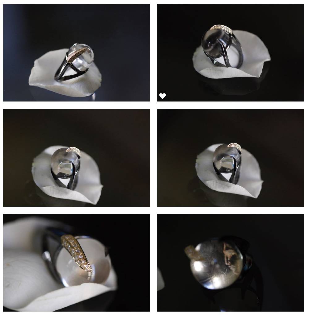 Paola Grande Gioielli SOLIS Anello 'Solis' Con Cristallo Di Rocca E Pavè