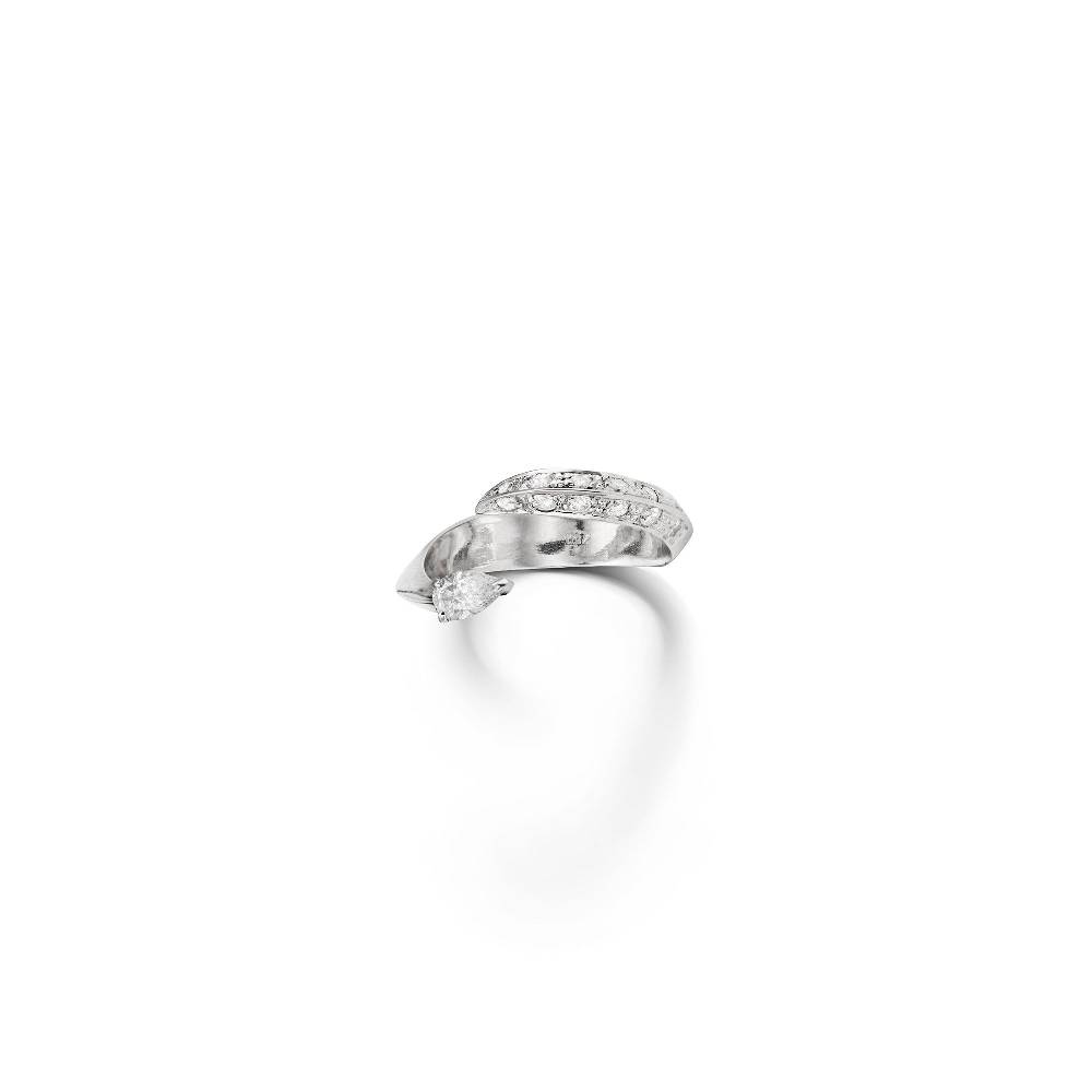 Paola Grande Gioielli SOLIS Anello 'Solis' Due Elementi Con Goccia E Pavè