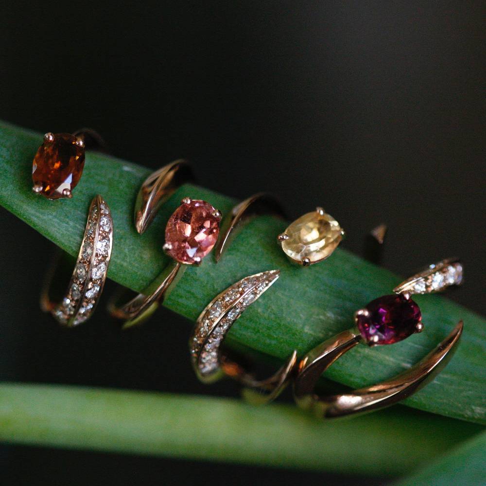 Paola Grande Gioielli SOLIS Anello 'Solis' Due Elementi In Oro Rosa E Tormalina