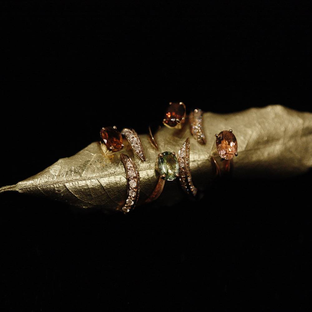 Paola Grande Gioielli SOLIS Anello 'Solis' Due Elementi In Oro Rosa E Tormalina