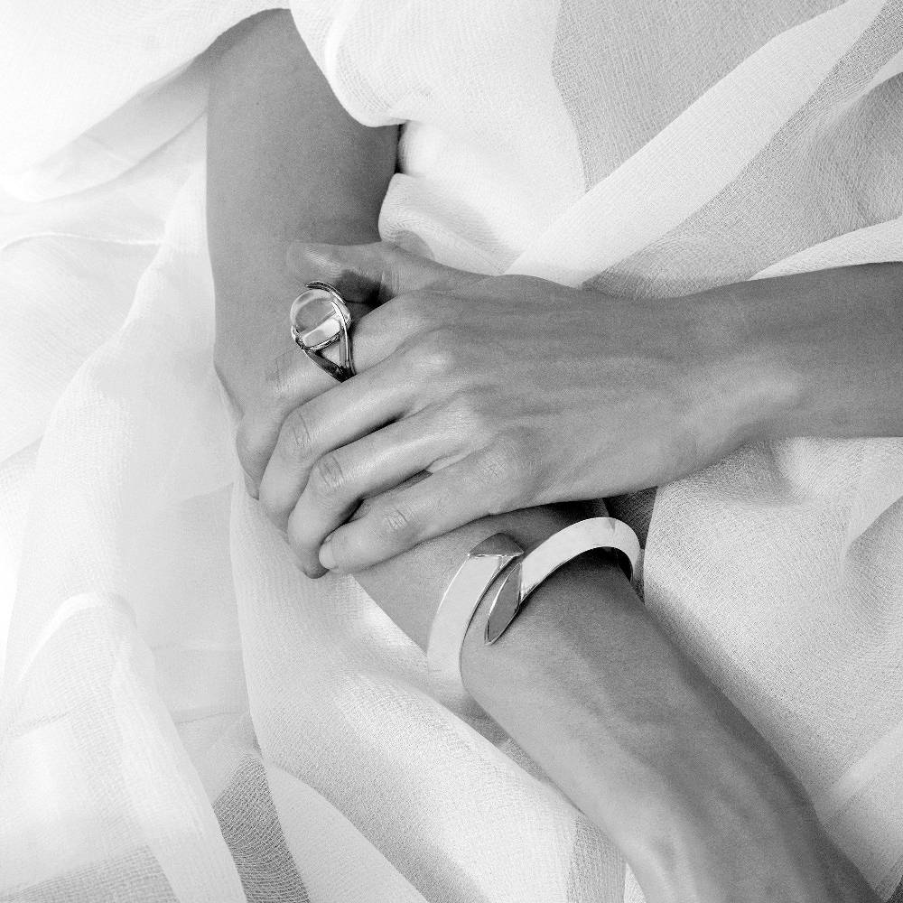 Paola Grande Gioielli SOLIS Anello 'Solis' In Argento E Bronzo Con Cristallo Di Rocca