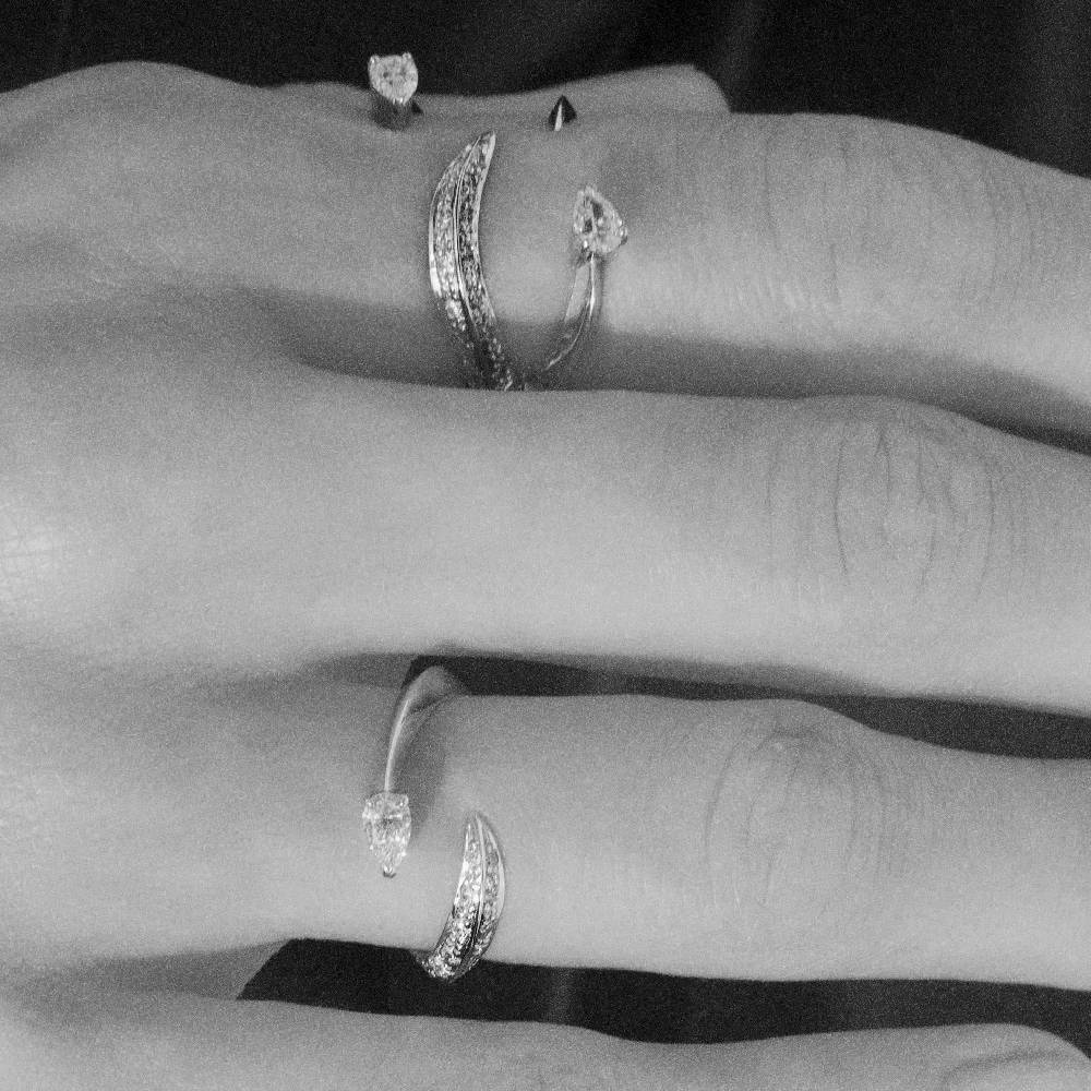 Paola Grande Gioielli SOLIS Anello 'Solis' Quattro Elementi Oro Rosa E Diamanti