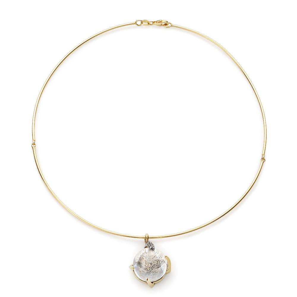 Paola Grande Gioielli SOLIS Ciondolo 'Solis' Cabochon Con Fenice