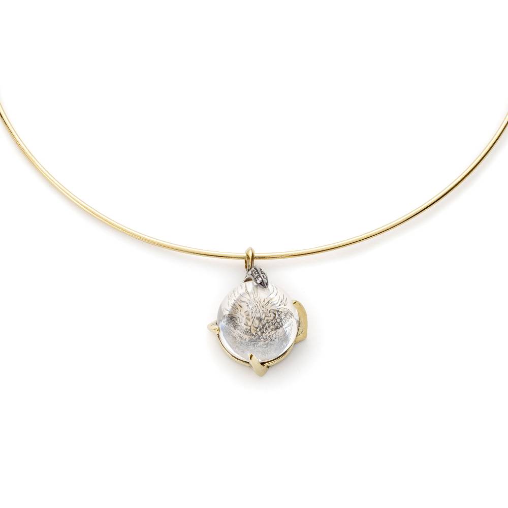 Paola Grande Gioielli SOLIS Ciondolo 'Solis' Cabochon Con Fenice