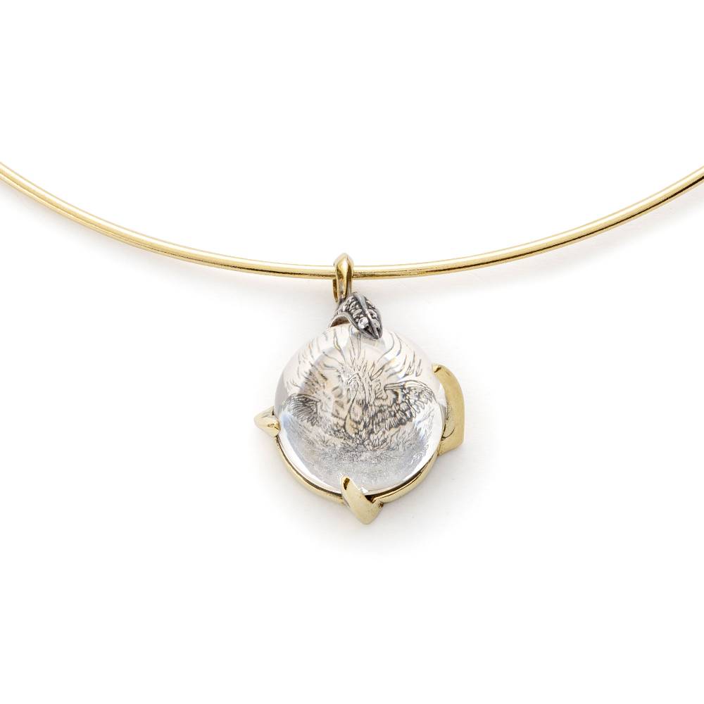 Paola Grande Gioielli SOLIS Ciondolo 'Solis' Cabochon Con Fenice