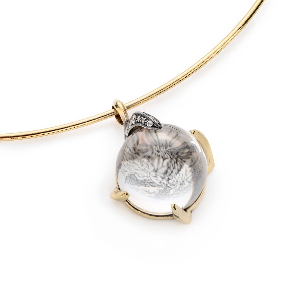 Paola Grande Gioielli SOLIS Ciondolo 'Solis' cabochon con fenice