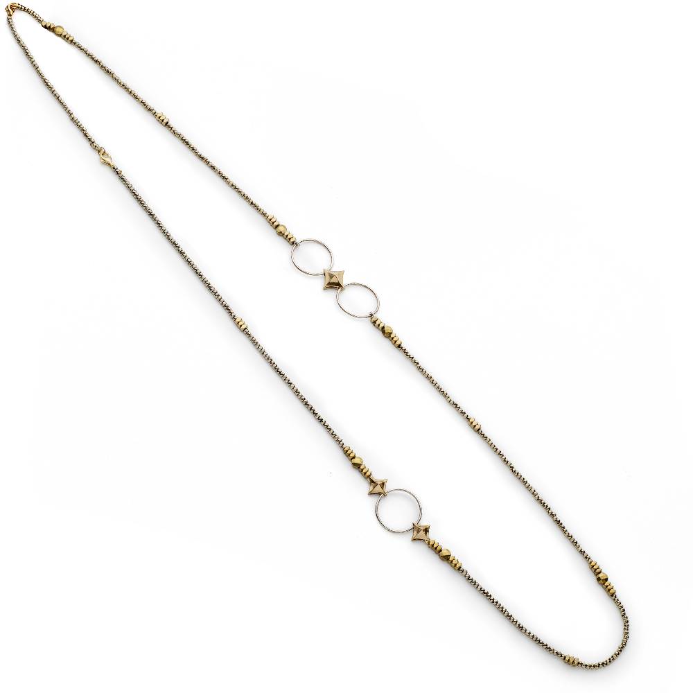 Paola Grande Gioielli SOLIS Collana In Pirite Con Cerchi E Rombi