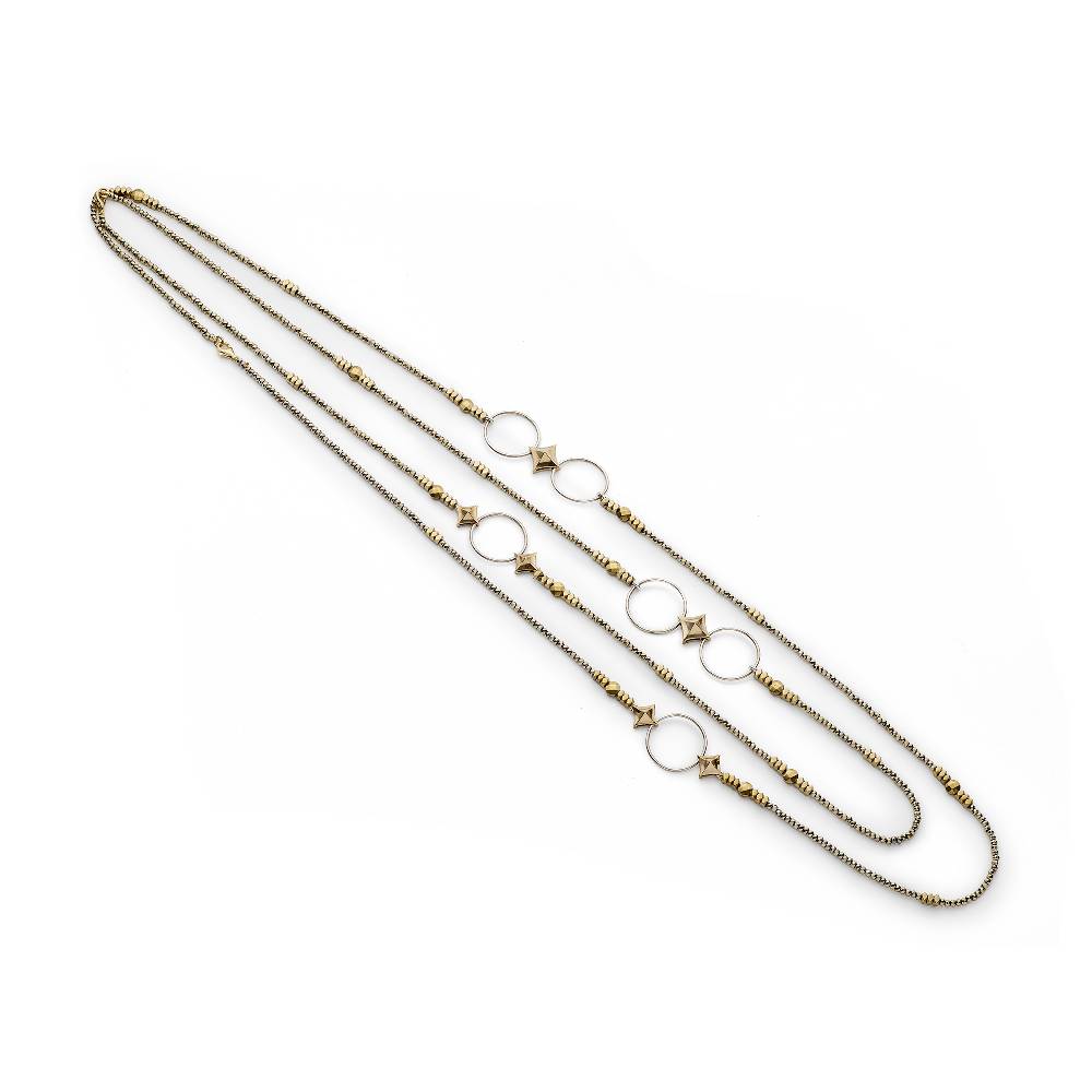 Paola Grande Gioielli SOLIS Collana In Pirite Con Cerchi E Rombi