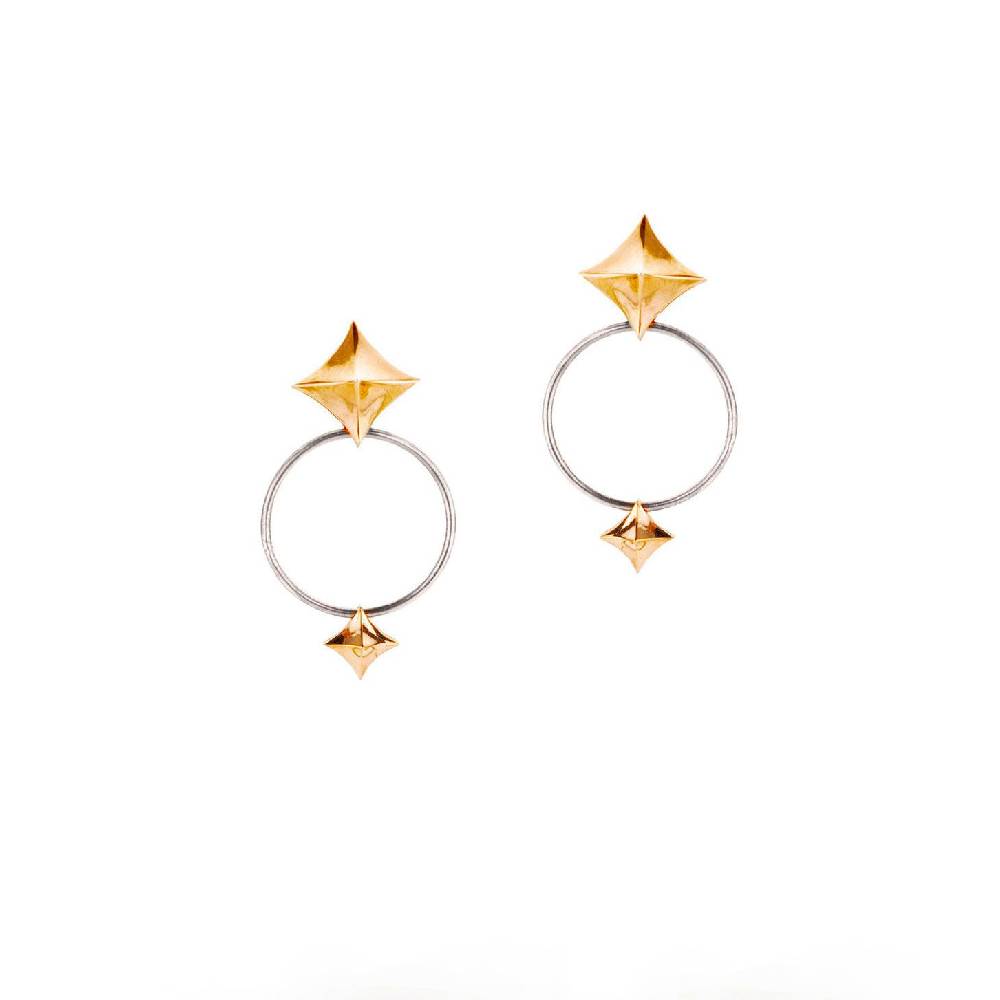 Paola Grande Gioielli SOLIS Orecchini 'Solis' con cerchi e rombi piccoli