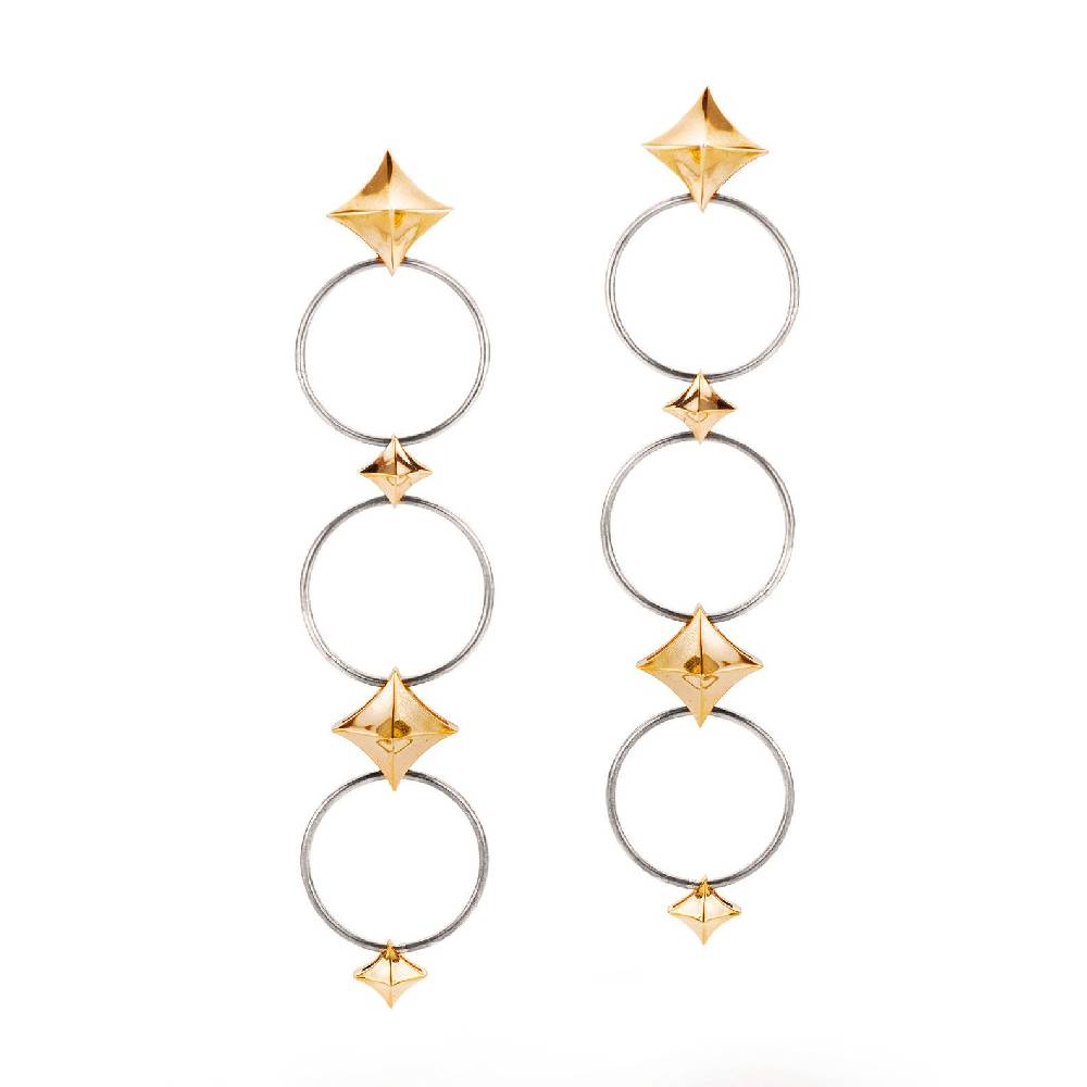 Paola Grande Gioielli SOLIS Orecchini 'Solis' con cerchi e rombi