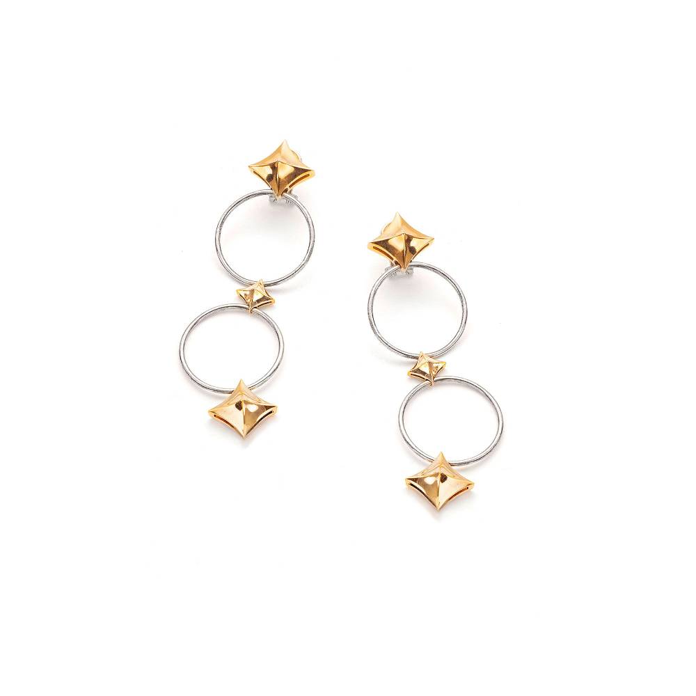 Paola Grande Gioielli SOLIS Orecchini 'Solis' Rombi E Cerchi Midi