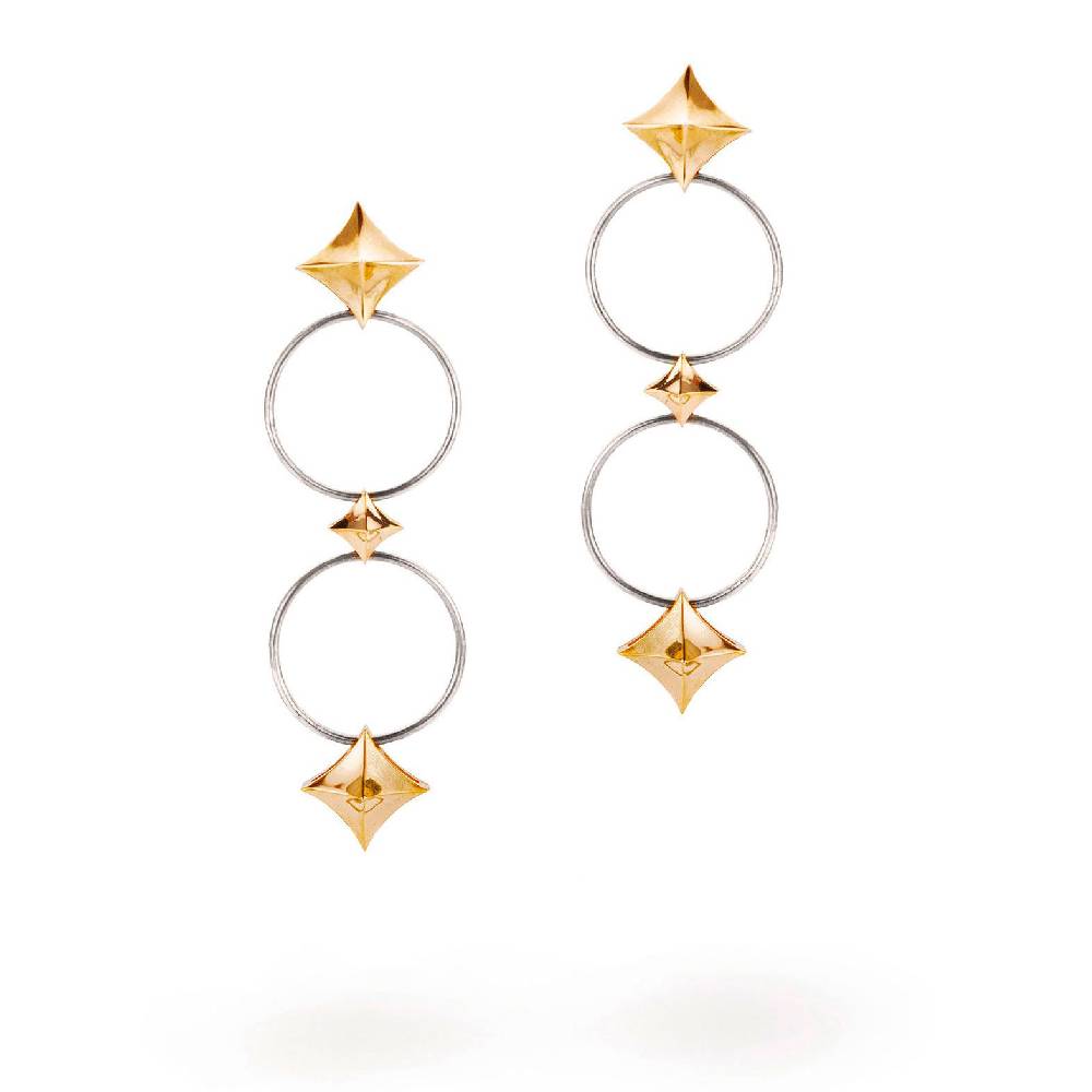 Paola Grande Gioielli SOLIS Orecchini 'Solis' rombi e cerchi midi