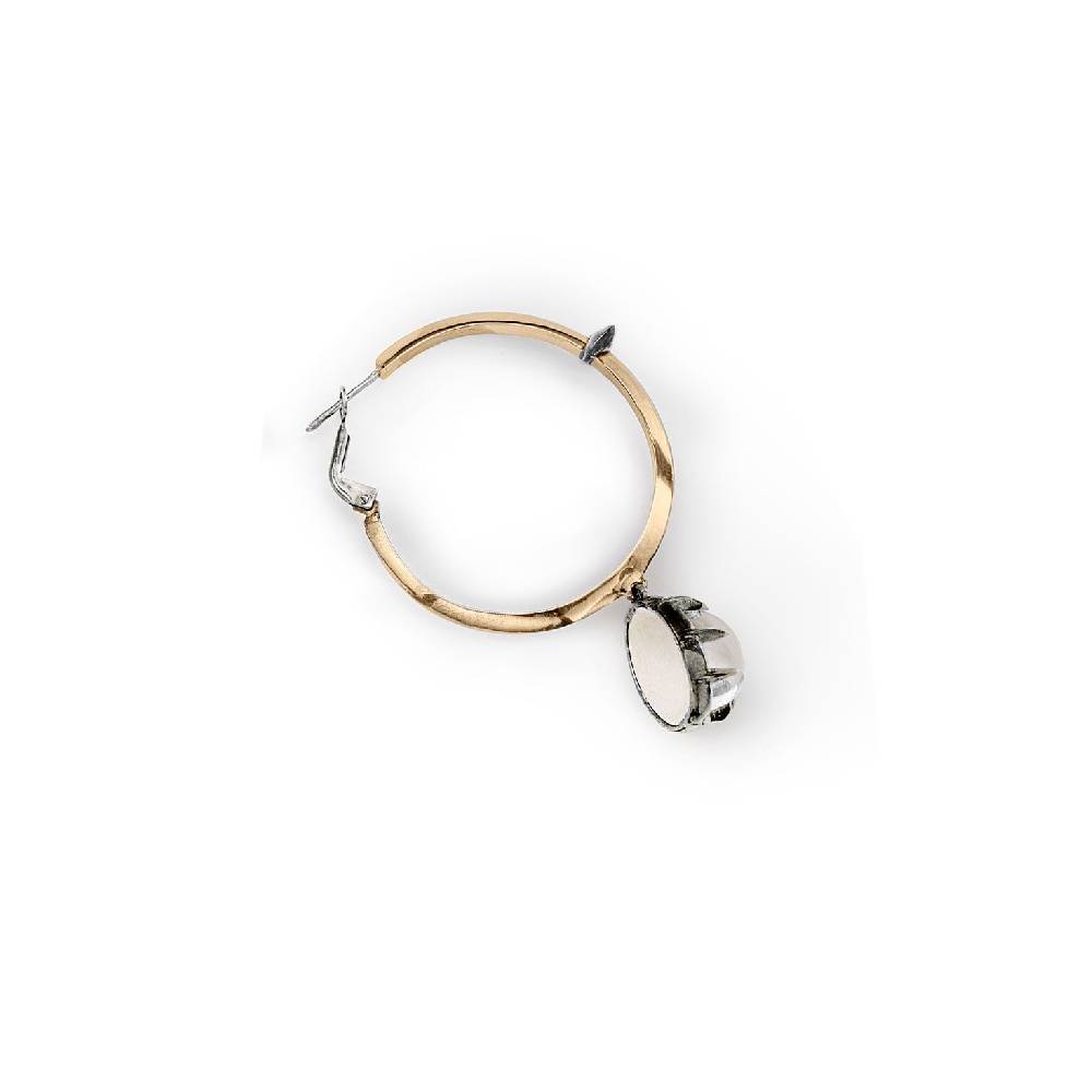 Paola Grande Gioielli SOLIS Orecchino Cerchio 'Solis' Grande In Bronzo E Cristallo Di Rocca