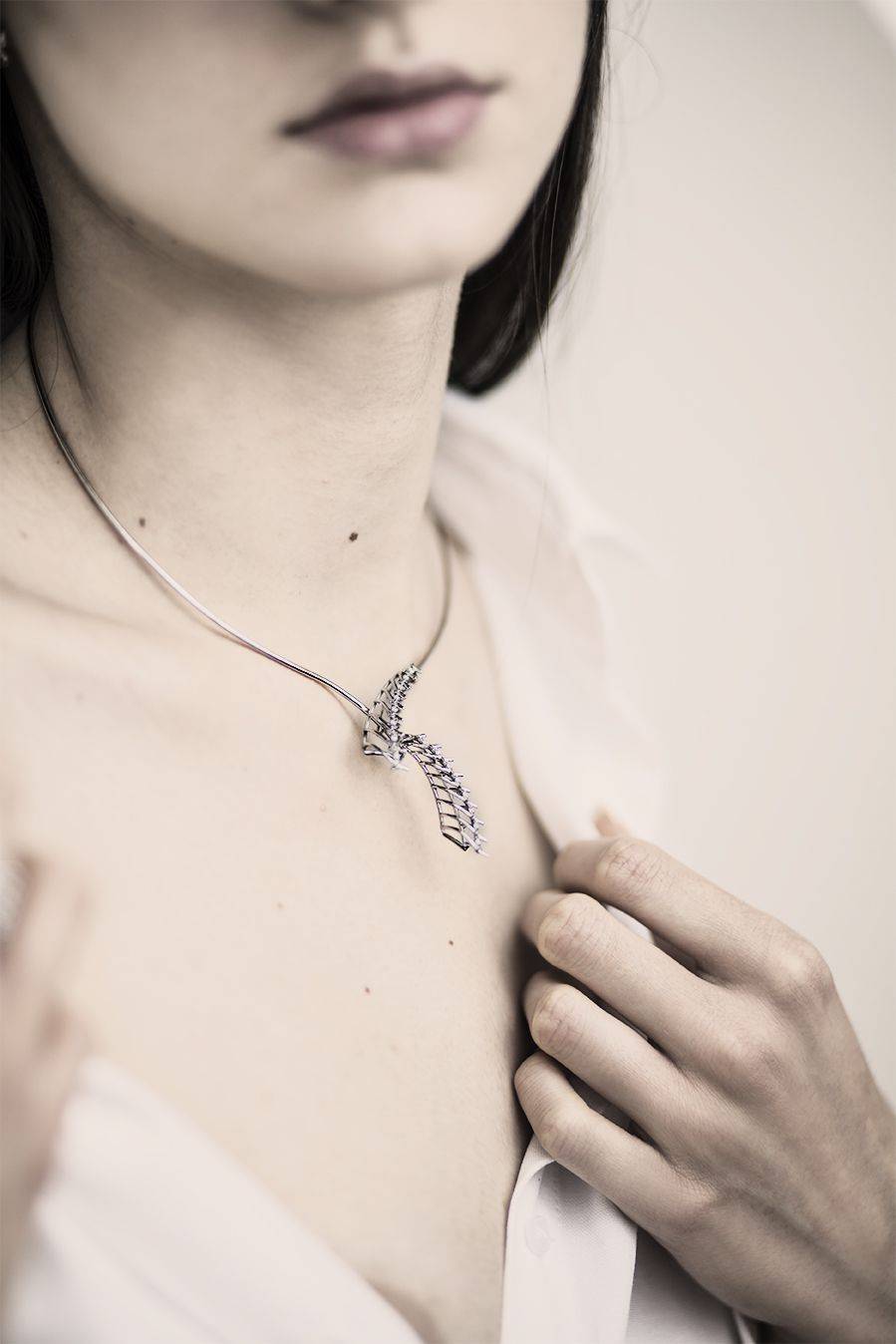 Paola Grande Gioielli SPINAE Girocollo 'Cornucopia' Oro Bianco