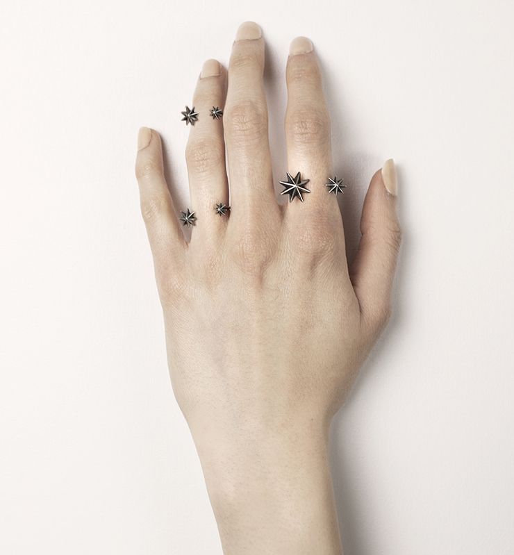 Paola Grande Gioielli STELLA DEI VENTI Anello 'Stella Dei Venti' Media Argento