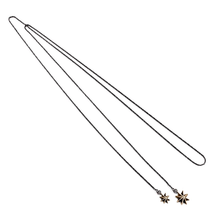 Paola Grande Gioielli STELLA DEI VENTI Sciarpetta aperta catena in argento rodiato e stelle pendenti in bronzo