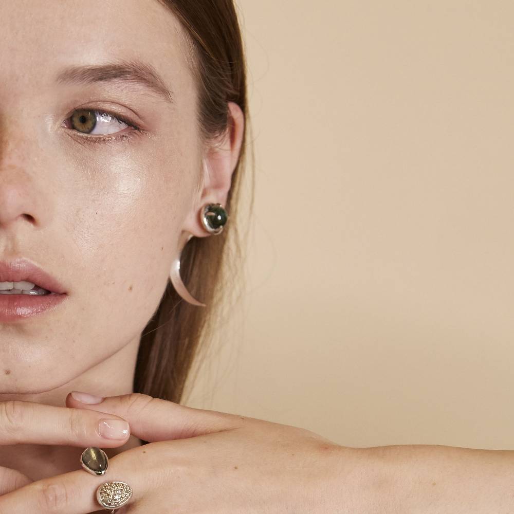 Paola Grande Gioielli UNCINI Uncini Con Cristallo Verde