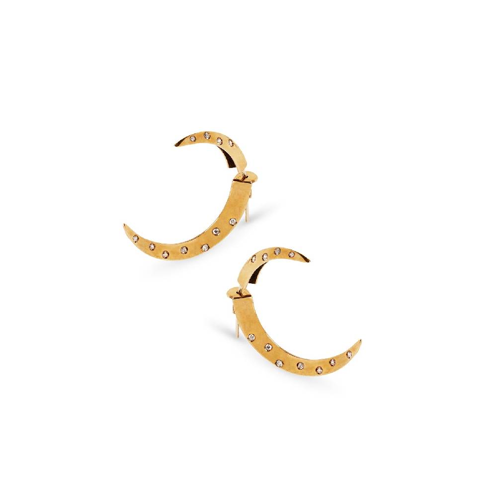 Paola Grande Gioielli UNCINI Uncini mezzaluna con pietre