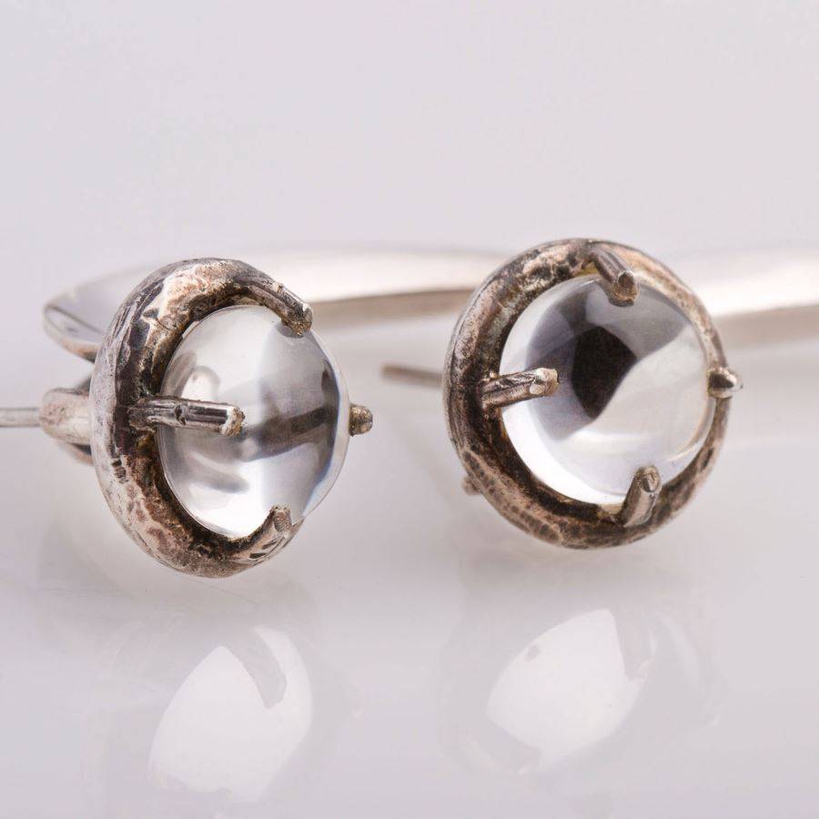 Paola Grande Gioielli UNCINI Uncino Con Cristallo Di Rocca