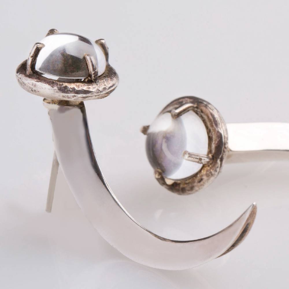 Paola Grande Gioielli UNCINI Uncino Con Cristallo Di Rocca