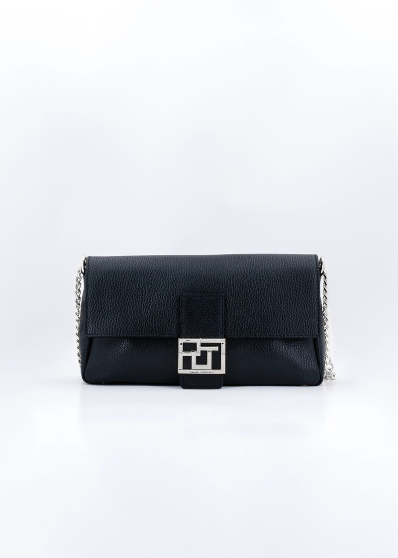 Paola T. Baguette Medium In Pelle Morbida Con Dettagli Argento