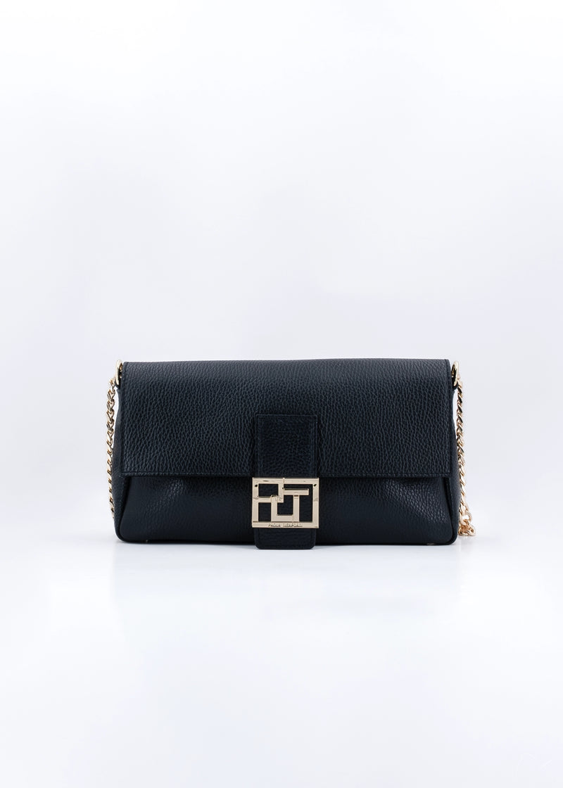 Paola T. Baguette Medium In Pelle Morbida Con Dettagli Oro