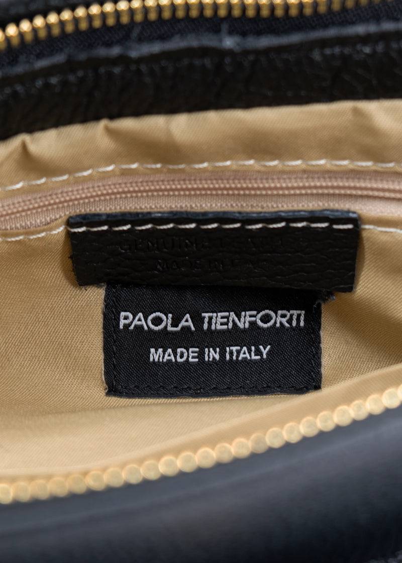 Paola T. Baguette Medium In Pelle Morbida Con Dettagli Oro