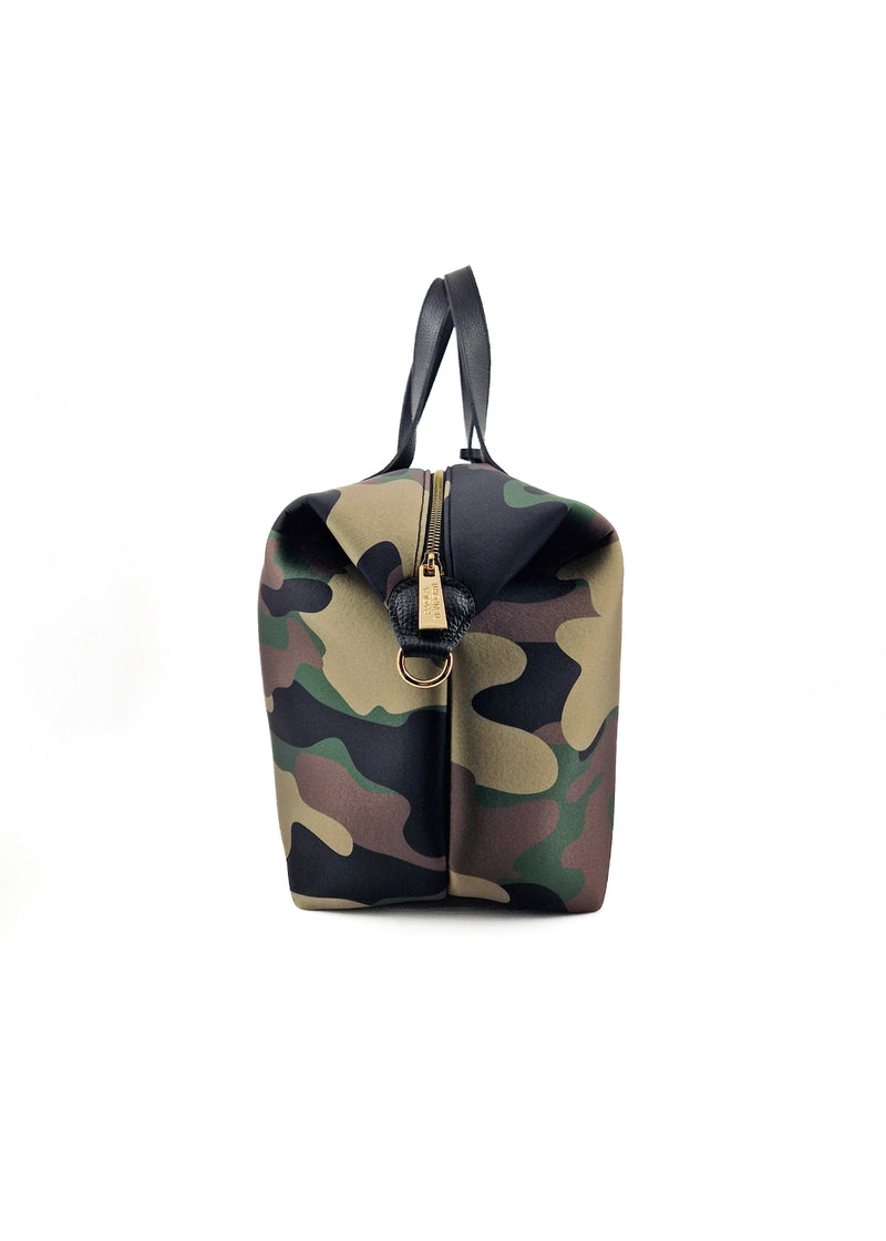 Paola T. Bauletto Large In Neoprene Camouflage Con Dettagli Oro