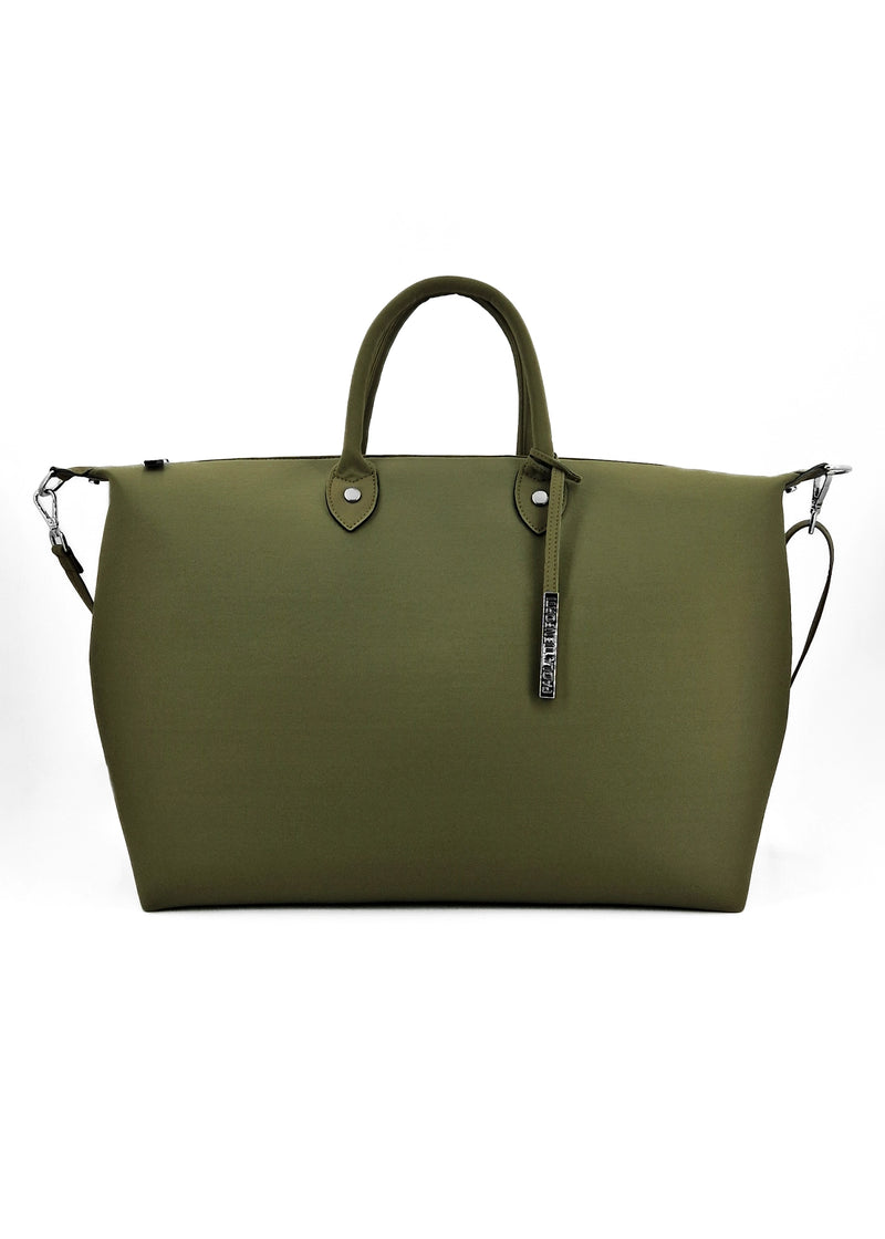 Paola T. Bauletto Large In Neoprene Con Dettagli Argento