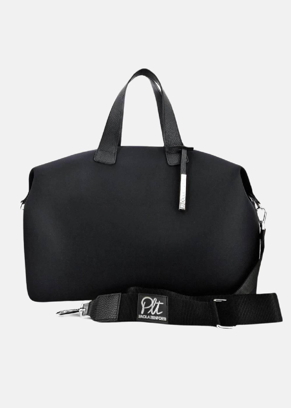 Paola T. Bauletto large in neoprene con dettagli argento