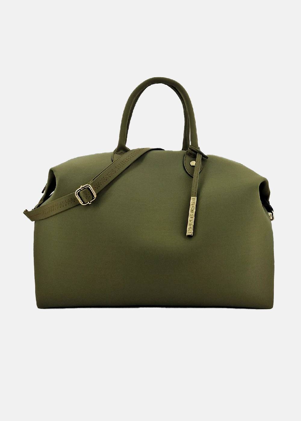 Paola T. Bauletto large in neoprene con dettagli oro