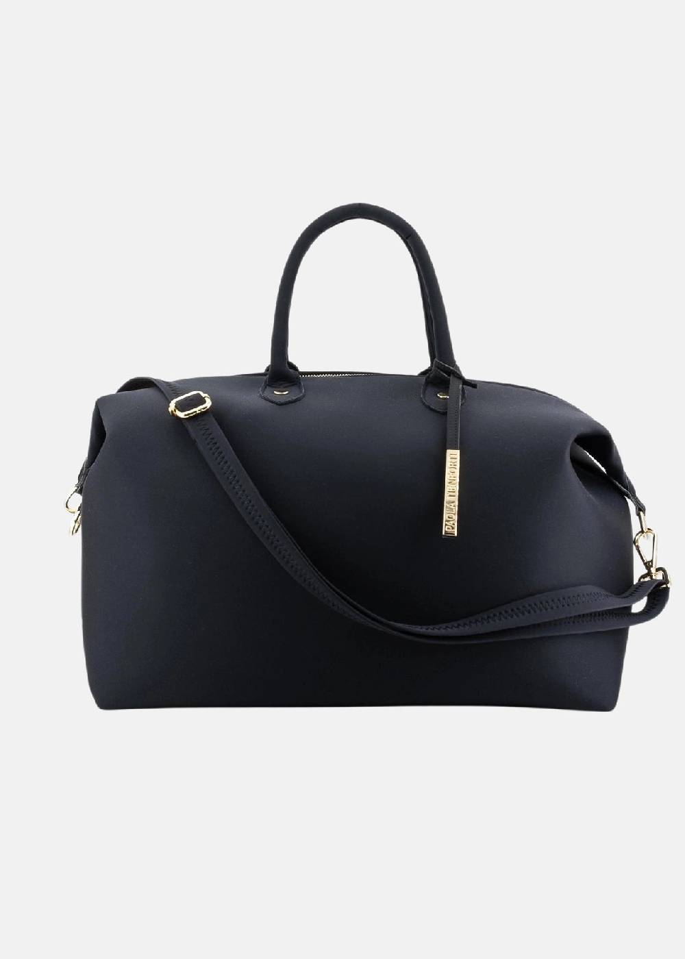 Paola T. Bauletto large in neoprene con dettagli oro